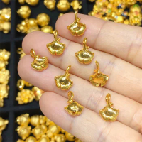 Pure 999 24K Yellow Gold Pendant Women 3D Gold Leaf Necklace Pendant 1pcs