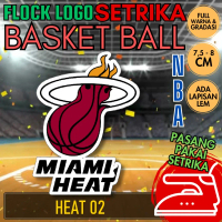 Patch Badge Emblem Flock Semi Woven Setrika iron-on Stiker Baju Jersey Logo Basket - HEAT [02] Miami