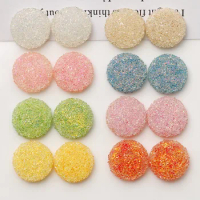 Trendy New 70pcs 17mm Flatback Glitter Colorful Resin Jelly Candy Round Cabochons Beading Material Fit Hair Pin Clip Phone Shell