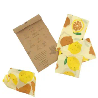 Beeswax Wrap Reusable Wrap Set For Sandwich 3Pcs Sustainable Zero Waste Food Storing Packing Bag Suitable For Sandwich Bread Etc