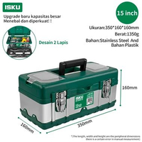 MJ ISKU 20 Inch Tool Box Stainless / Kotak Perkakas Stainless 20'' Kuat 2 Tingkat Tool Kit Toolbox a