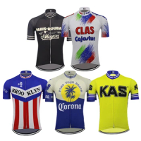 Retro Men's Cycling Jersey Classic Short Sleeve Bike Jersey Maillot Ciclismo hombre Summer Biking Clothing