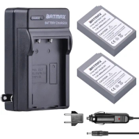 Batmax 2Pc 2000mAh PS-BLS5 BLS50 Battery+Car charger for Olympus PEN E-PL2,E-PL5,E-PL6,E-PL7 E-PM2 OM-D E-M10 E-M10 II Stylus1