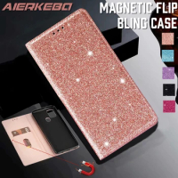 New Glitter Flip Case For Samsung Galaxy A21S A11 M11 A71 A51 5G A31 A41 A70E A81 A91 A70 A50 A40 A30 S A6 A7 A8 Bling Leather