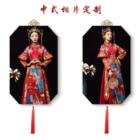 復古 中國風婚紗照放大掛墻 24寸實木相框 古風八角藝術像框版畫