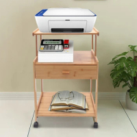 Printer Holder Wooden Desk Stand Table Shelf for Home and Office