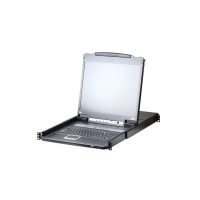 ATEN CL5716IN 16埠 PS/2 和 USB 19吋液晶顯示器 KVMP over IP 切換器，附額外本機控制台 黑色 (V164) 