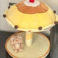 BUNNU Rotating Pudding Model Carousel Rotating House Cotton Doll House Manual Rotating Plush Doll Ho