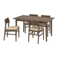 SKANSNÄS/SKANSNÄS 餐桌附4張餐椅, 棕色 櫸木/棕色 櫸木, 150/205 公分