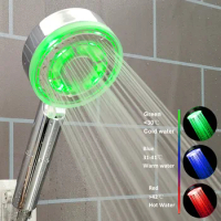 5 Mode LED Shower Head High Pressure Filter 3/7 Colors Water Saving Temperature Control Colorful Light Handheld Big Rain Shower