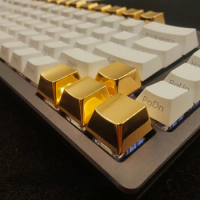 ECHOME Metal Keycaps Cherry Profile Original Custom Keyboard Caps Gold Aluminum Keycaps for Mechanical Keyboard Accessories Gift