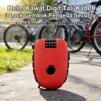 Kunci Helm Portabel Dengan Tali Baja Anti-Silet - Gembok Travel Ringan untuk Keamanan Kereta Bayi & 