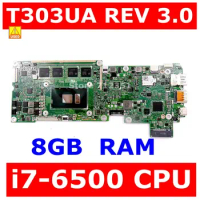 Used T303UA Mainboard I7-6500 CPU 8GB RAM For Asus Transformer 3 PRO T303U T303UA T303 Laptop mothboard T303UA Motherboard ok