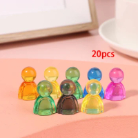 20Pcs 24*16*12mm Games Markers Acrylic Interact Game Colorful Humanoid Chess Pieces For Board Game Card Accessories