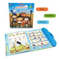 Kids Early Learning Sound Machine Early Education Puzzle E-book Malay English Arabic Thai Language Children Voice Reading Book