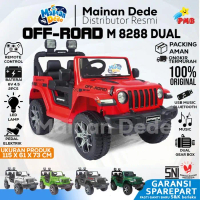 PMB Mainan Mobil Aki Anak Jeep OFF ROAD M-8288 Dual 2 Dinamo Baterai 12v Remote Control Lampu LED Ka