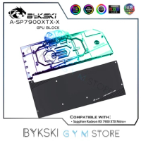 Bykski VGA Water Block Use for Sapphire Radeon RTX 7900 XTX Nitro+ Video Card /GPU Copper Cooling Radiator RGB 5V A-SP7900XTX-X
