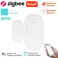 Zigbee Tuya WiFi Smart Door Sensor Smart Home Door Open/Closed Detectors Window Sensor SmartLife Works With Google Home Alexa
