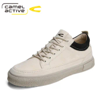 Camel Active New Men's Casual Shoes Leather Spring/Autumn Business Wedding Retro Lace-up Breathable Men Loafers D2208486
