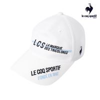 【LE COQ SPORTIF 公雞】高爾夫系列 男款白色運動風文字印花高爾夫帽 QGS0J116