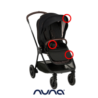 荷蘭nuna-TRIV next座布套+安全帶+扣具(不含框架)+頂篷(不含車架)(尊爵銅)