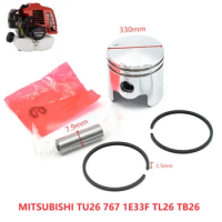 33mm Piston Ring Pin Kit Fit For MITSUBISHI 25.4CC 26cc TU26 767 1E33F TL26 TB26 Sprayer Brush Cutter Grass Trimmer Engine Set