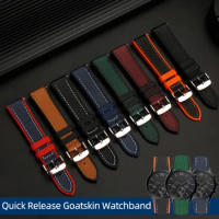New Design Watch Strap 20mm 22mm Goatskin Watchband Quick Release For Each Brand Diving Watches for Seiko Omega