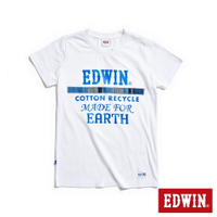 EDWIN 再生系列 CORE標語短袖T恤-女款 白色 #503生日慶