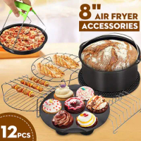 8pcs/set 7 Inch / 8 Inch Air Fryer Accessories for airfryer machine Fit all Airfryer 3.73.7 4.2 5.3 5.8QT