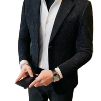 Jas Kaduroy / Jas Corduroi Pria Jas Pria Keren Blazer Semi Formal Pasti Ori
