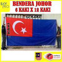 BENDERA BESAR JOHOR / JOHOR GIANT FLAG merdeka big sales !!! BENDERA NEGERI JOHOR / KAIN TEBAL DAN B