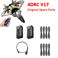 4DRC V17 Airplane Original Spare Part Propeller Props Maple Leaf Blade Wing Battery USB Charger Cable Part Accessory