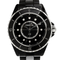 CHANEL 香奈兒 H5701 J12鑽石時標石英陶瓷腕表 33mm 黑色