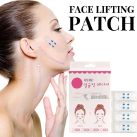 40pcs Traceless Plastic Face Patch Face Lifting Stickers Invisible Face Patch With V Tape D0U4