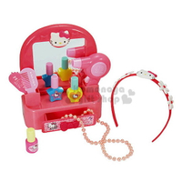小禮堂 Hello Kitty 梳妝台玩具組《粉盒裝.大臉.花髮箍》適合3歲以上兒童