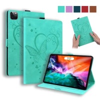 Emboss Butterfly Leather Flip Cover for Funda iPad Pro 12 9 Case 2021 2020 Wallet Tablet Coque for iPad Pro 12.9 2021 2020 Case