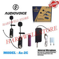 Mic Wireless Audiovoice AZ 2C Original Double Mic Clip On - Mikrofon Nirkabel dengan 2 Jepit Mic - M