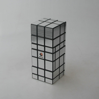 [ Màu Thang Xếp Tầng 3 Số Mặt Gương Rubik Đế Đen Giấy Dán Bạc ]3 Liền Thân Mặt Gương Hình Khối Rubik