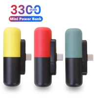 3300mAh Capsule Mini Power Bank For iPhone Samsung Xiaomi OPPO Backup Battery Powerbank External Charger Portable PoverBank
