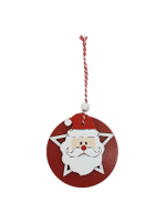 ป้ายไม้แขวนตกแต่ง Xmas24  PED-2311520B 8x8x0.25 ซม. แดง/ขาว