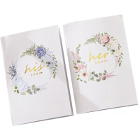 2 Pcs Horizontal Grid Wedding Vows Book Bride Gifts and Groom Books Paper His Hers