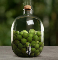 青梅泡酒瓶密封罐大容量泡酒專用酒壇帶龍頭好看的高檔透明玻璃瓶【青木鋪子】