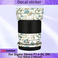 For Sigma 56mm F1.4 DC DN for Nikon Z Mount Lens Sticker Protective Skin Decal Film Anti-Scratch Protector Coat 56/1.4 DCDN