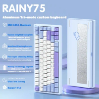 ECHOME WOB Rainy75 Mechanical Keyboard Wireless Tri-mode Gasket Hot Swap RGB Custom CNC Aluminum Office Gaming Keyboard Gamer