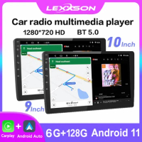 Universal 6G+128G Memory Flash DSP Android 11 Car Radio 1280x720 GPS Navigation Bluetooth 5.0 USB 9/10 Inch Multimedia Player