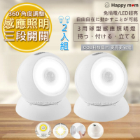 (2入)幸福媽咪 360度人體感應電燈LED自動照明燈/壁燈(ST-2137)三用/人來即亮