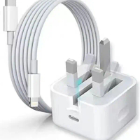 Penyesuai Kuasa USB-C, 20W, Pengecasan Pantas PD, Palam UK, Pengecas Dinding, Sesuai untuk IP14, 131
