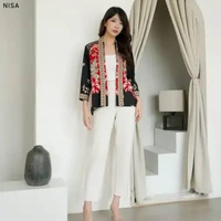 Evercloth Nisa Blazer Batik Outer Batik Lengan Panjang Luaran Batik Atasan Blouse Wanita Rompi Wanit