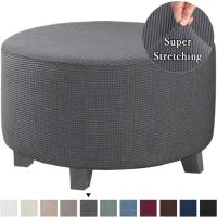 Nắp trượt Ottoman căng tròn, nắp ghế đẩu có thể tháo rời, để đồ trong phòng khách, bảo vệ Ottoman