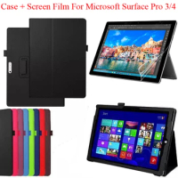 Screen Film + Protective Case for Microsoft Surface Pro 3 4 5 6 7 12.3" Shell Pro6 Pro5 pro4 Pro3 pro7 cover Screen Protector